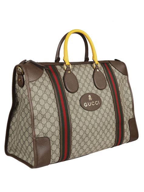 bauletto gucci gg supreme|Large GG duffle bag in beige and ebony GG canvas .